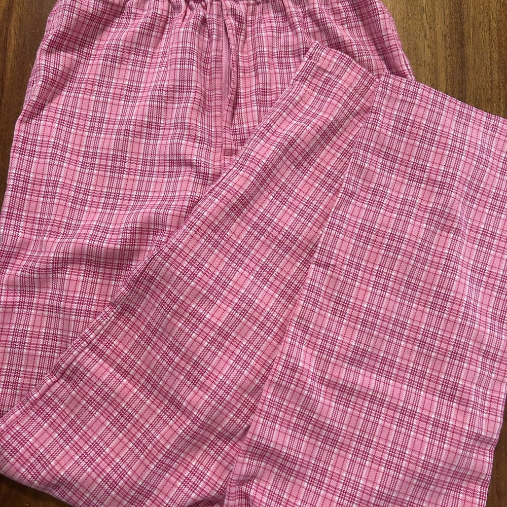 Pink Plaid Bottoms